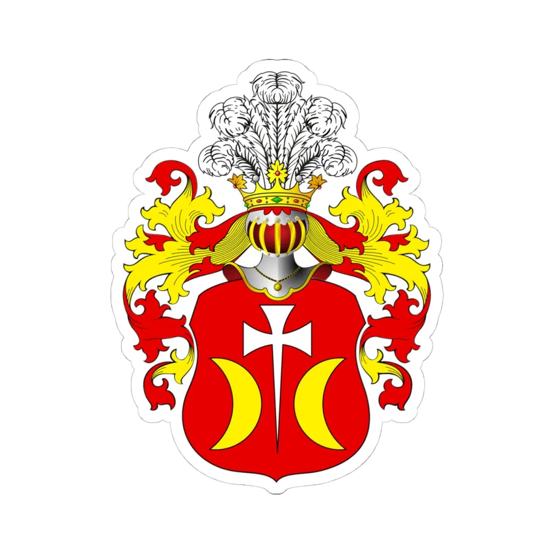 POL COA Bogorajski alt (Poland) (Coat of Arms) STICKER Vinyl Kiss-Cut Decal 4 Inch White - The Sticker Space