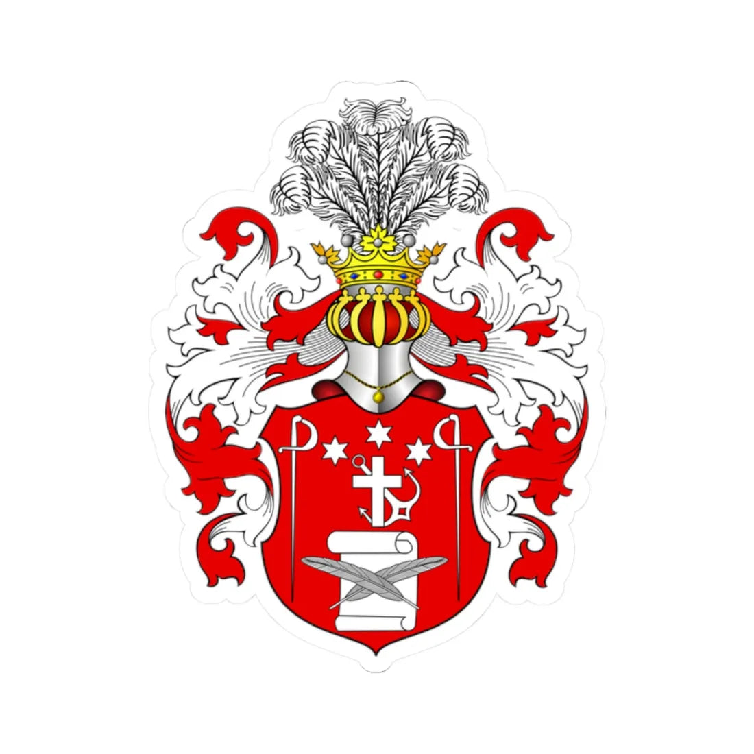 POL COA Boguchwał (Poland) (Coat of Arms) STICKER Vinyl Kiss-Cut Decal 2 Inch White - The Sticker Space