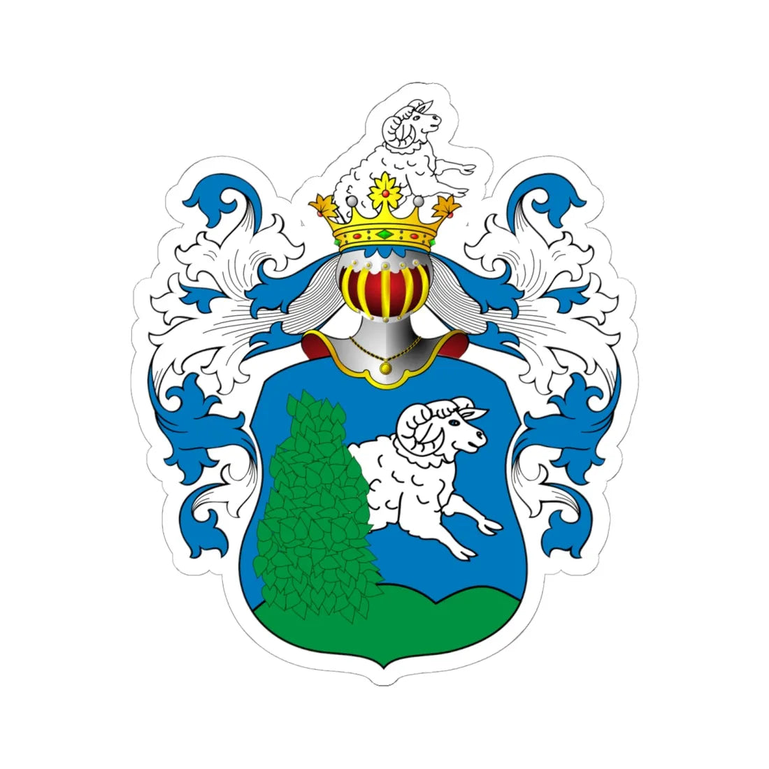 POL COA Bojan (Poland) (Coat of Arms) STICKER Vinyl Kiss-Cut Decal 6 Inch White - The Sticker Space