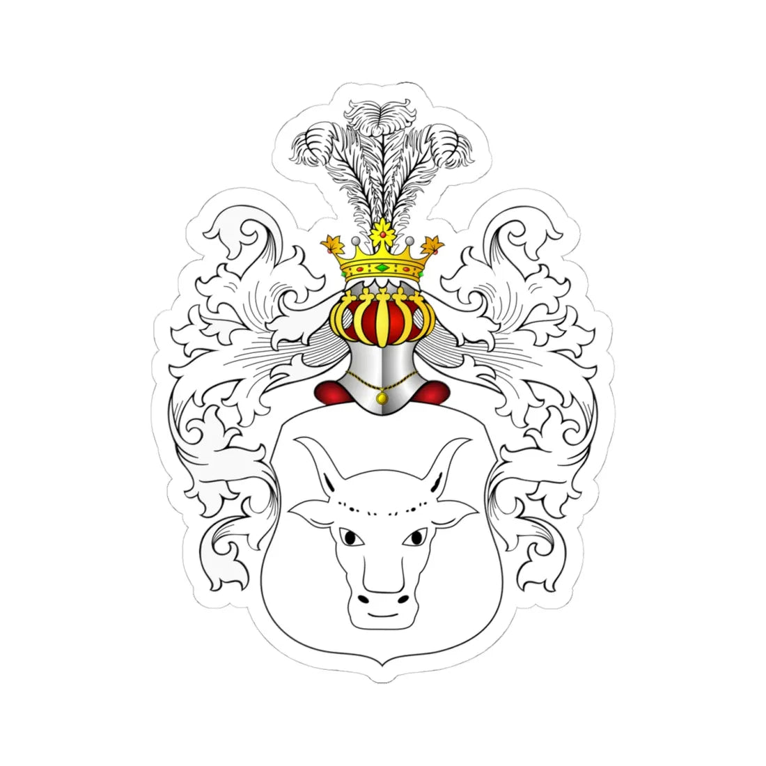 POL COA Bolszewski (Poland) (Coat of Arms) STICKER Vinyl Kiss-Cut Decal 4 Inch White - The Sticker Space