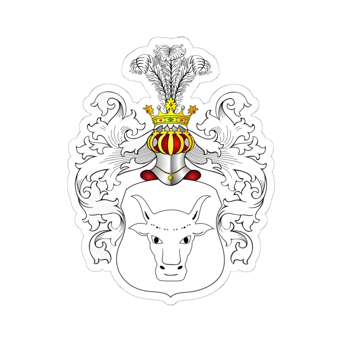 POL COA Bolszewski (Poland) (Coat of Arms) STICKER Vinyl Kiss-Cut Decal 6 Inch White - The Sticker Space