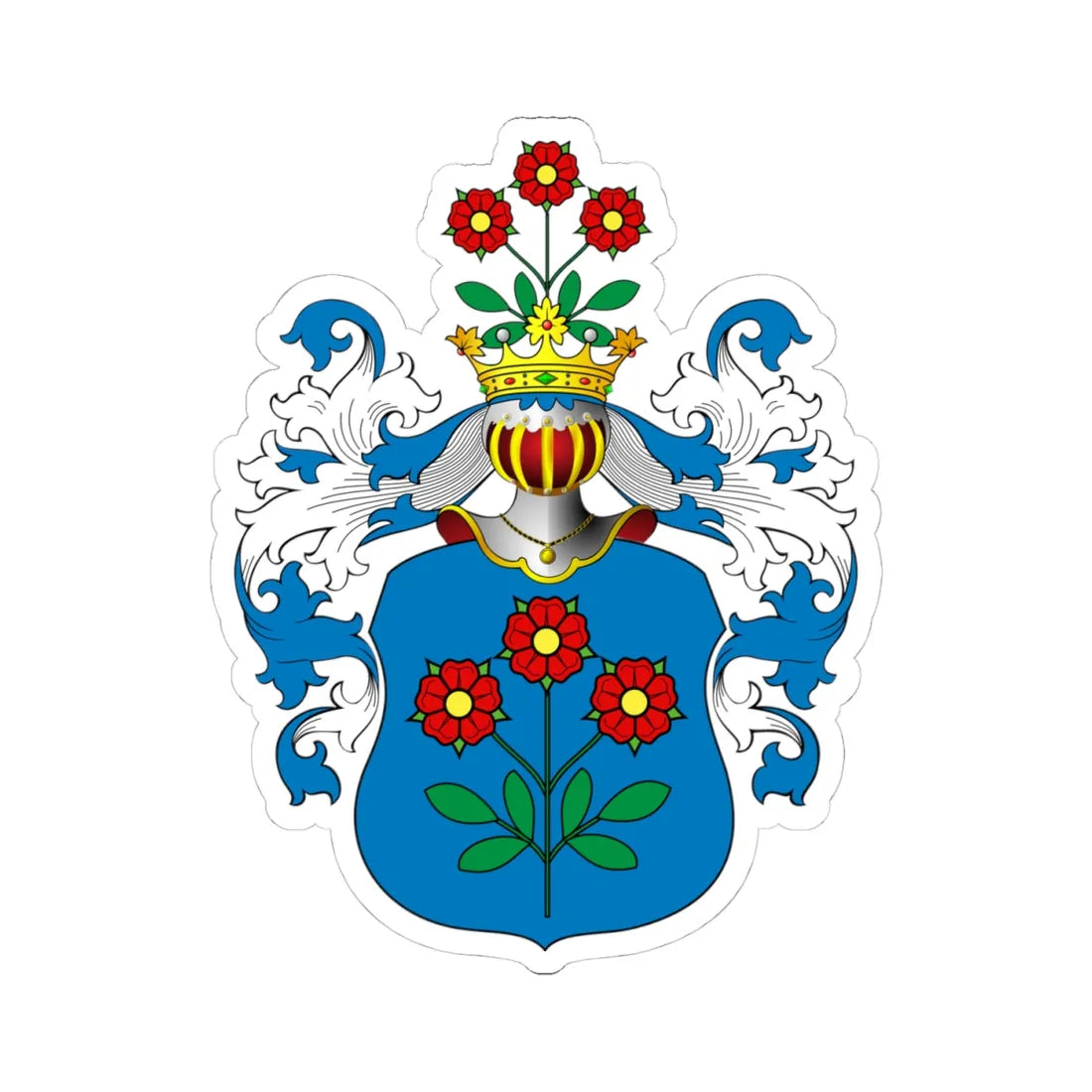 POL COA Bołoz (Poland) (Coat of Arms) STICKER Vinyl Kiss-Cut Decal 4 Inch White - The Sticker Space