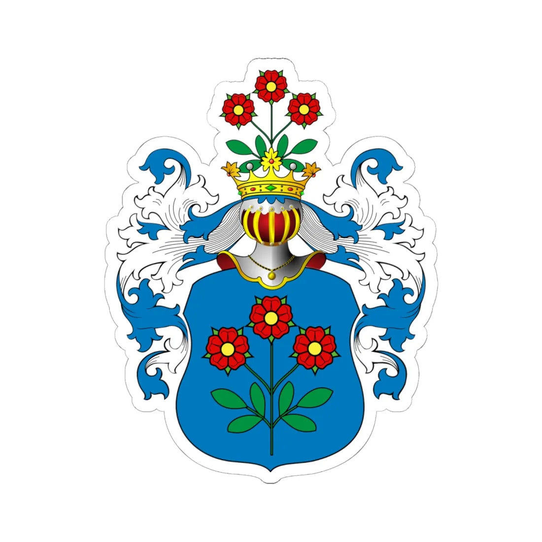 POL COA Bołoz (Poland) (Coat of Arms) STICKER Vinyl Kiss-Cut Decal 6 Inch White - The Sticker Space