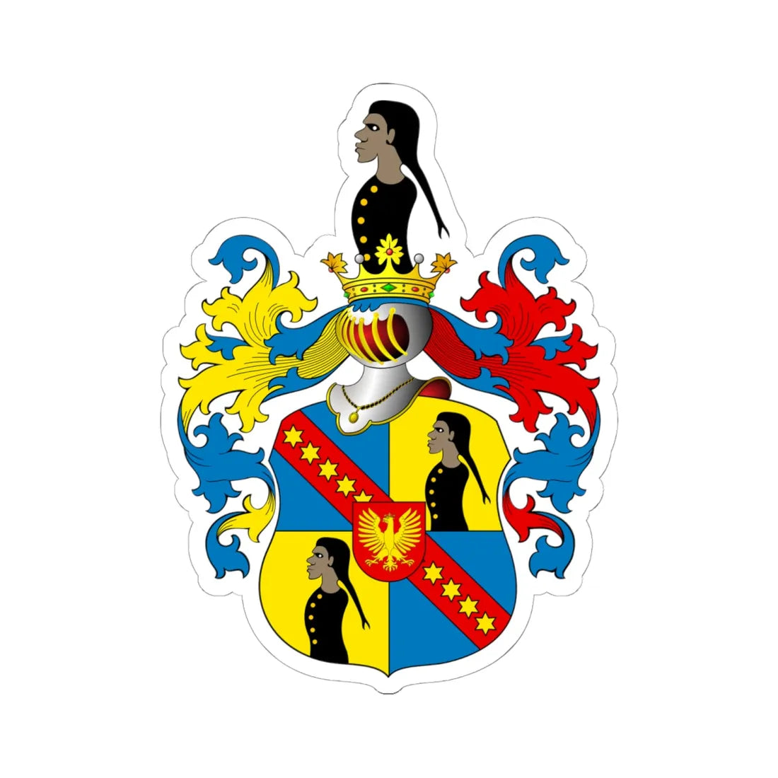 POL COA Boratini (Poland) (Coat of Arms) STICKER Vinyl Kiss-Cut Decal 6 Inch White - The Sticker Space