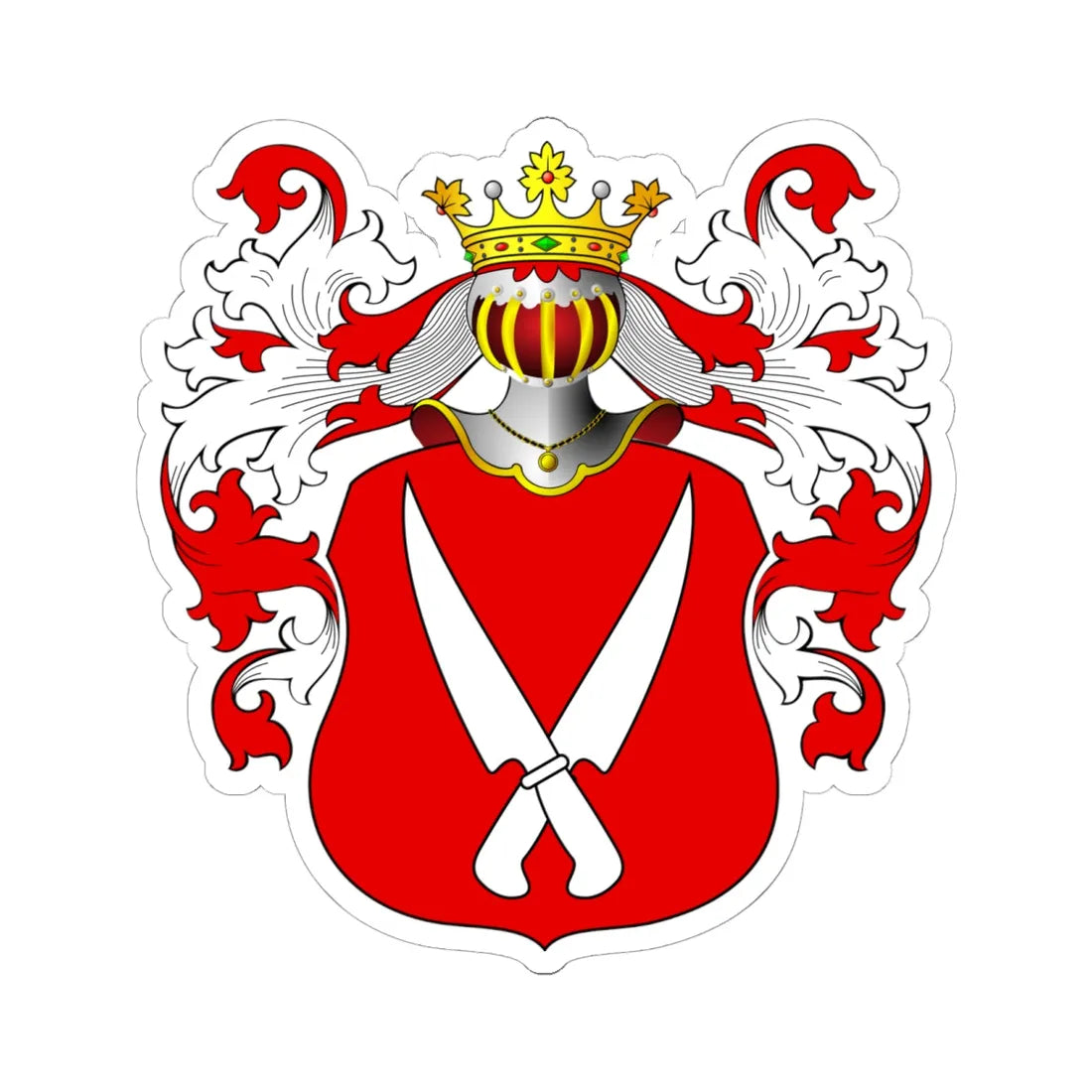 POL COA Borissowe (Poland) (Coat of Arms) STICKER Vinyl Kiss-Cut Decal 6 Inch White - The Sticker Space