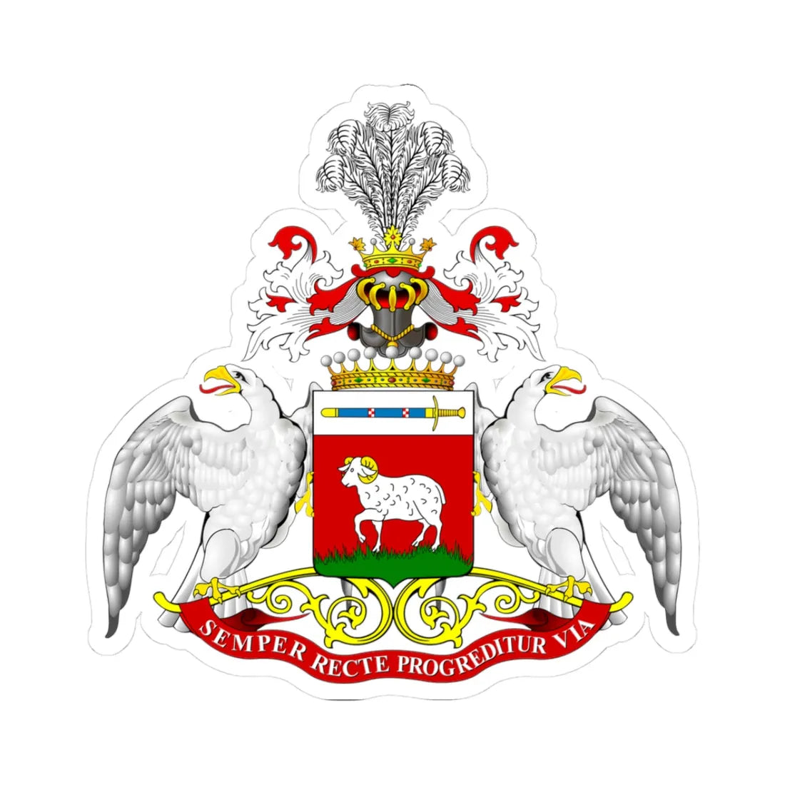 POL COA Borkowski hrabia (Poland) (Coat of Arms) STICKER Vinyl Kiss-Cut Decal 3 Inch White - The Sticker Space