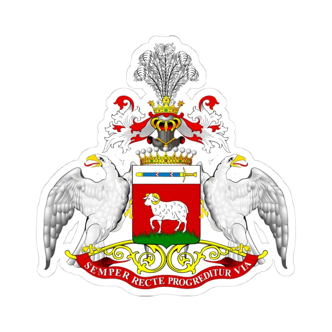 POL COA Borkowski hrabia (Poland) (Coat of Arms) STICKER Vinyl Kiss-Cut Decal 4 Inch White - The Sticker Space