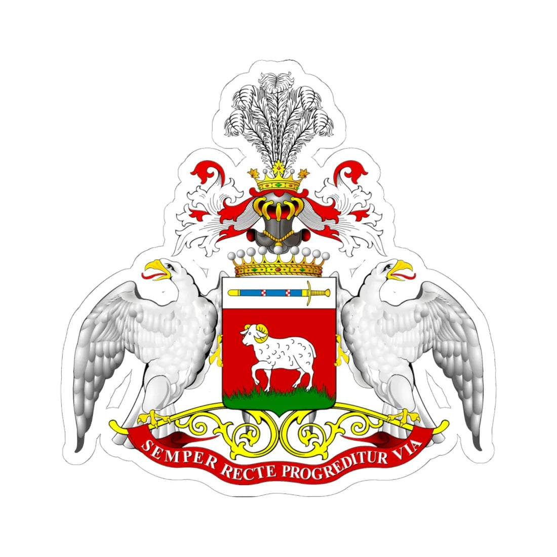 POL COA Borkowski hrabia (Poland) (Coat of Arms) STICKER Vinyl Kiss-Cut Decal 6 Inch White - The Sticker Space