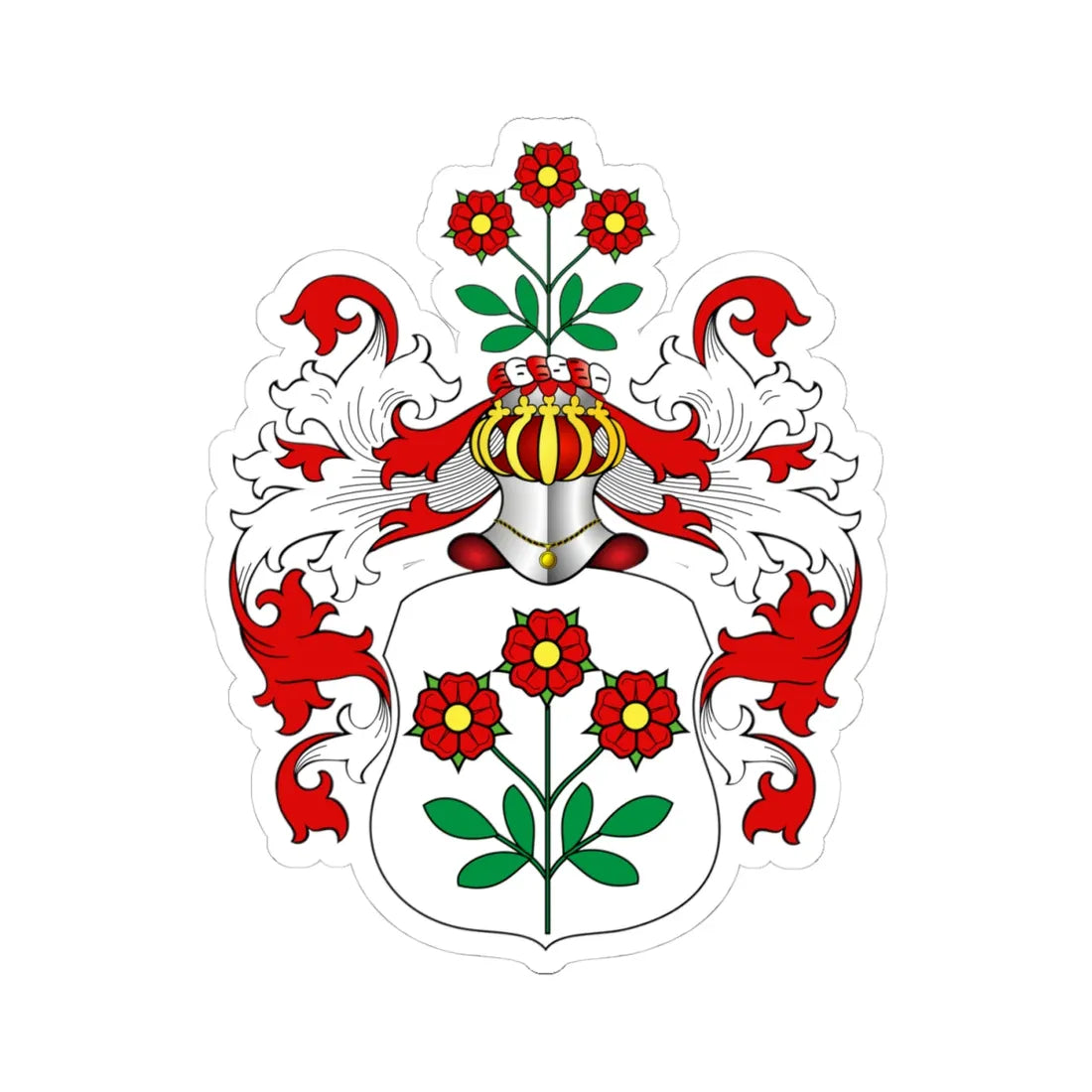 POL COA Borna Ia (Poland) (Coat of Arms) STICKER Vinyl Kiss-Cut Decal 4 Inch White - The Sticker Space