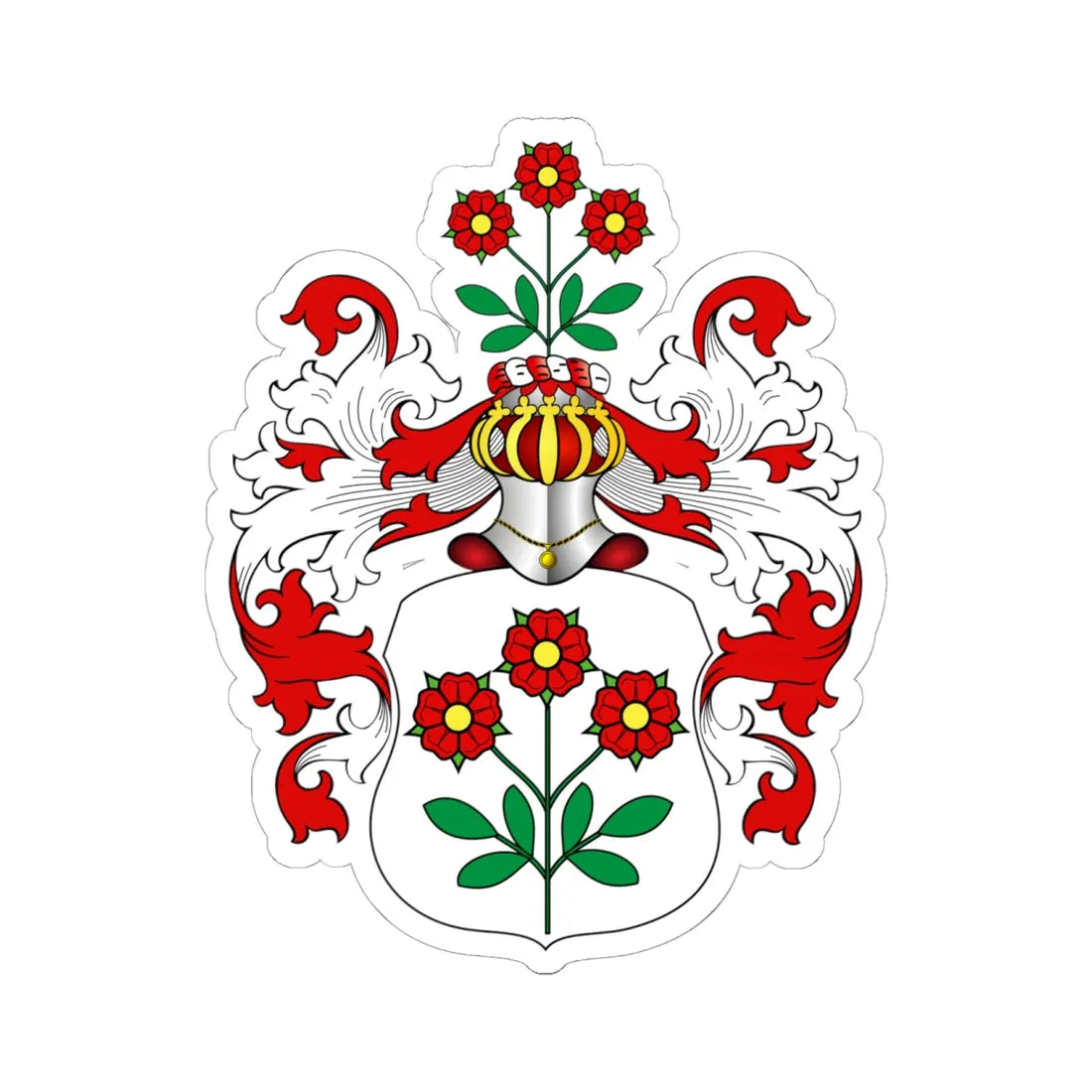 POL COA Borna Ia (Poland) (Coat of Arms) STICKER Vinyl Kiss-Cut Decal 6 Inch White - The Sticker Space