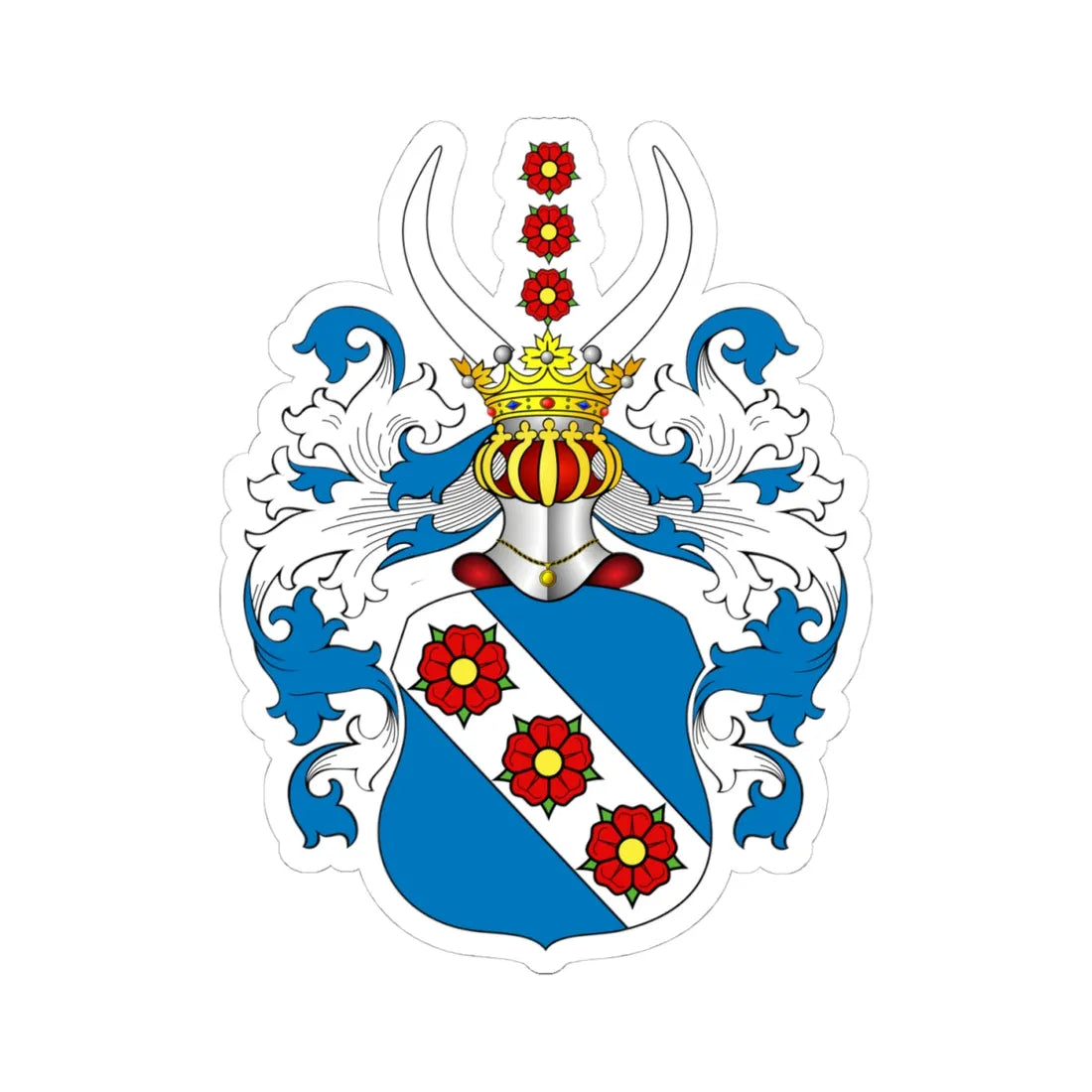 POL COA Borna Ib (Poland) (Coat of Arms) STICKER Vinyl Kiss-Cut Decal 4 Inch White - The Sticker Space