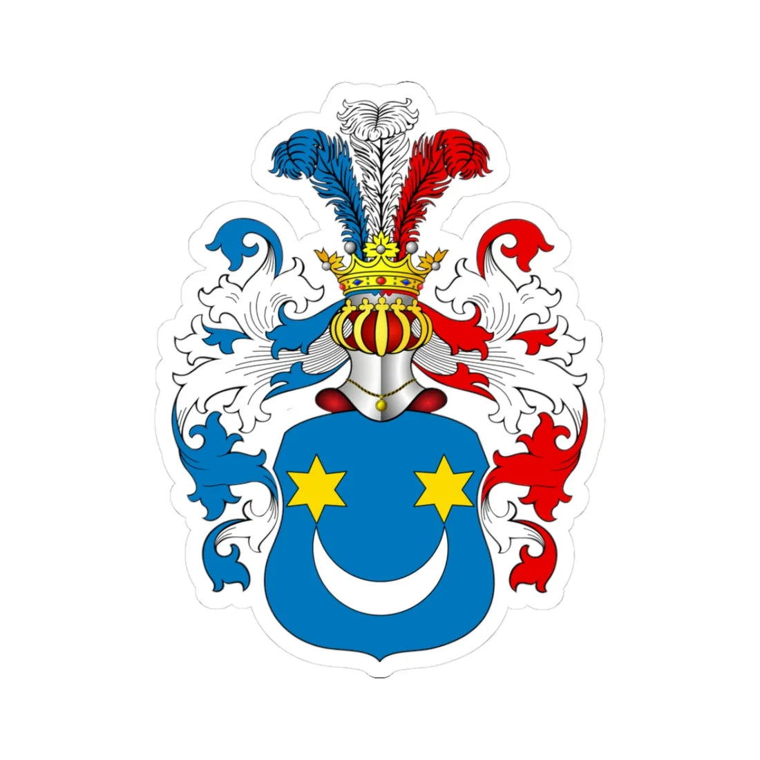 POL COA Borna II (Poland) (Coat of Arms) STICKER Vinyl Kiss-Cut Decal 3 Inch White - The Sticker Space