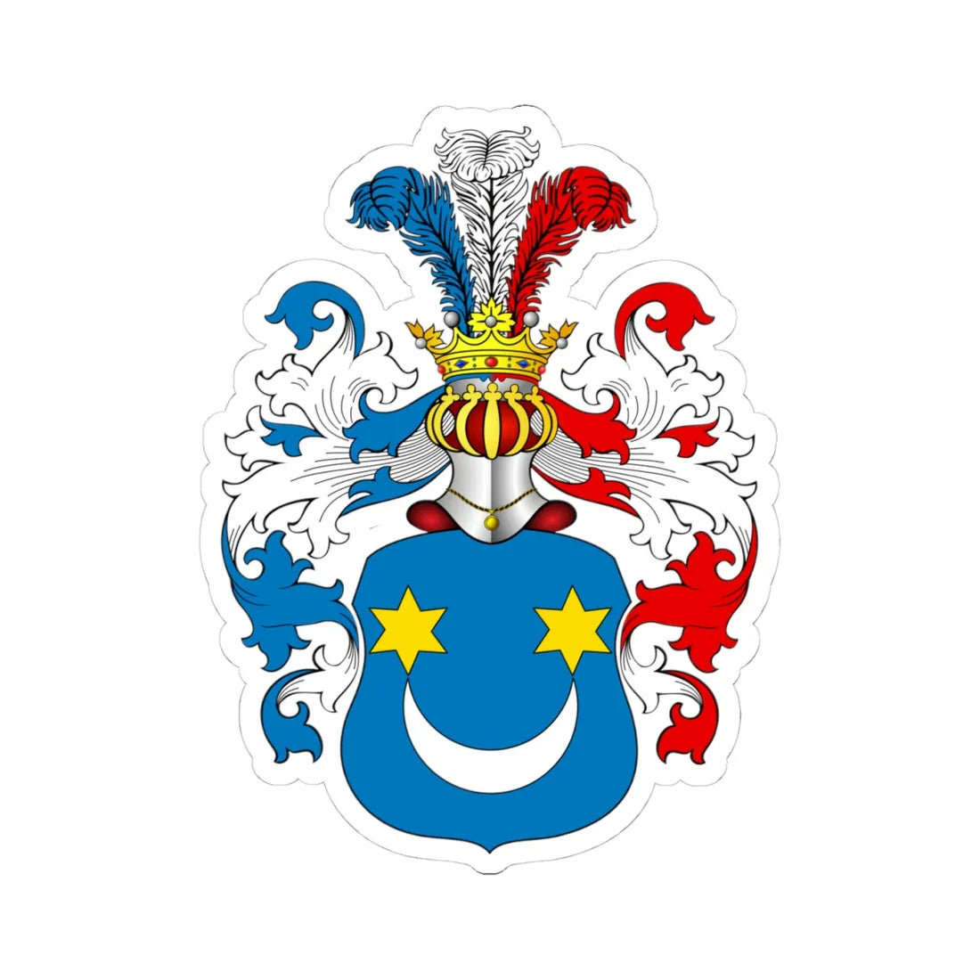 POL COA Borna II (Poland) (Coat of Arms) STICKER Vinyl Kiss-Cut Decal 4 Inch White - The Sticker Space