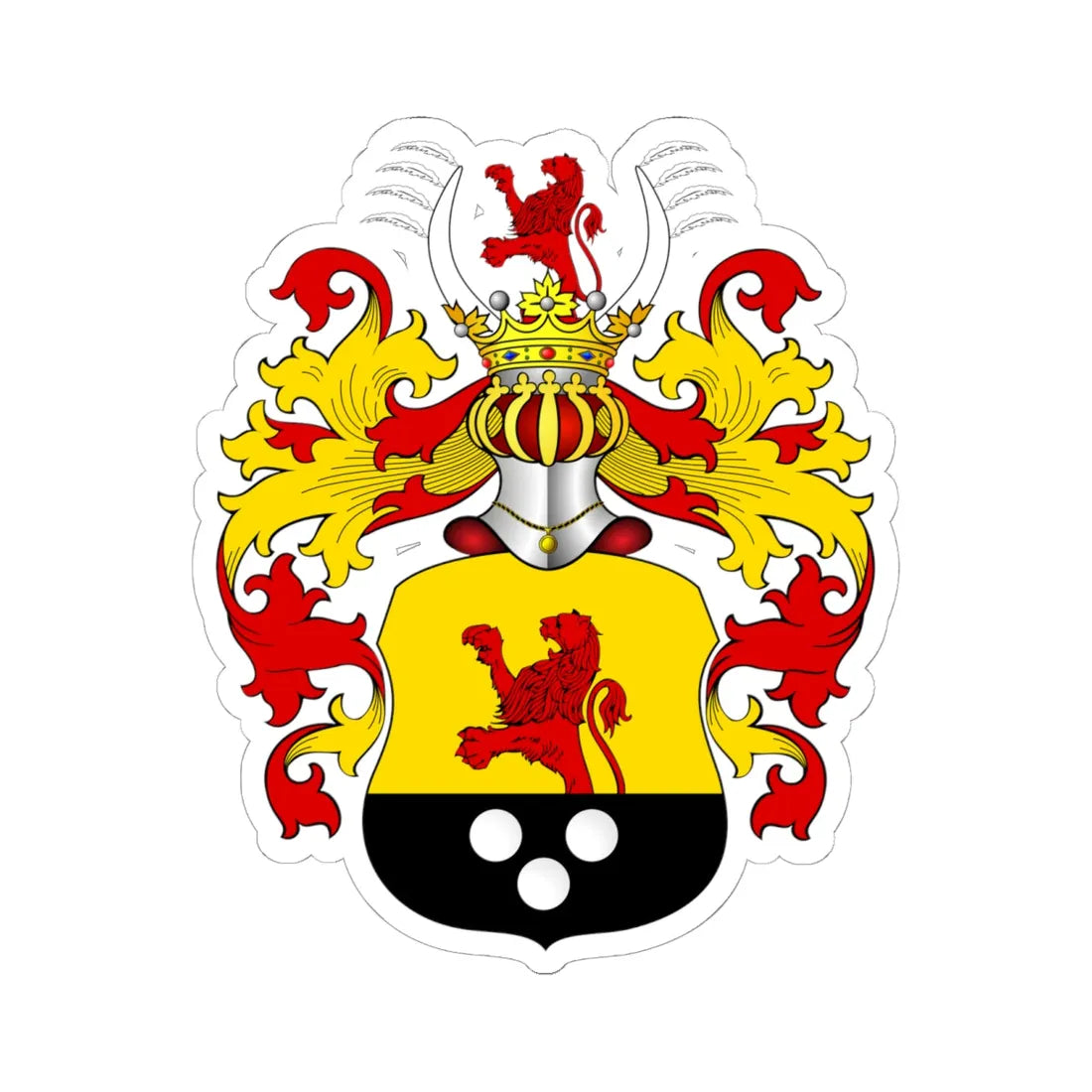 POL COA Borna III (Poland) (Coat of Arms) STICKER Vinyl Kiss-Cut Decal 6 Inch White - The Sticker Space