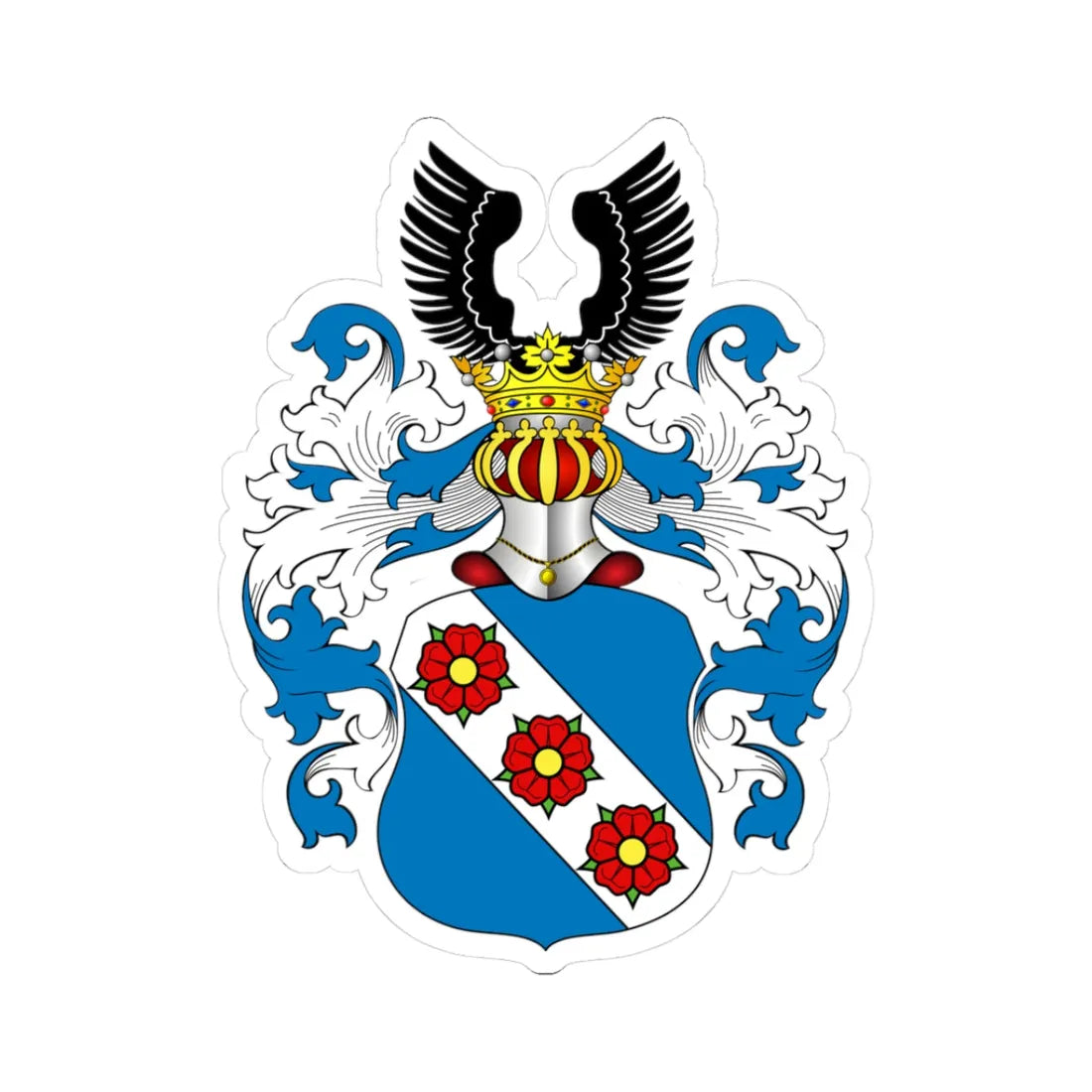 POL COA Borna (Poland) (Coat of Arms) STICKER Vinyl Kiss-Cut Decal 3 Inch White - The Sticker Space