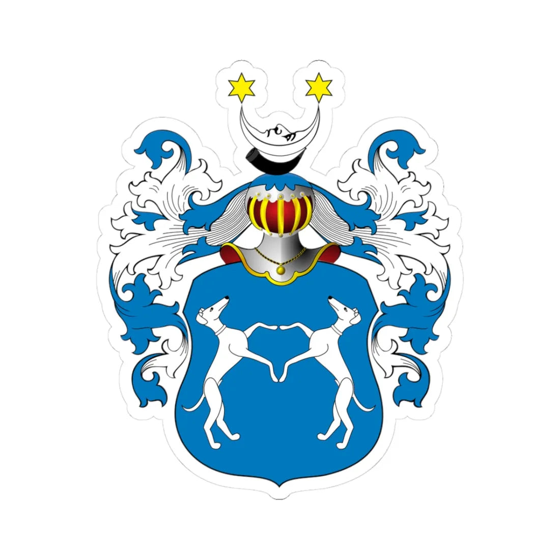 POL COA Borski II a (Poland) (Coat of Arms) STICKER Vinyl Kiss-Cut Decal 3 Inch White - The Sticker Space