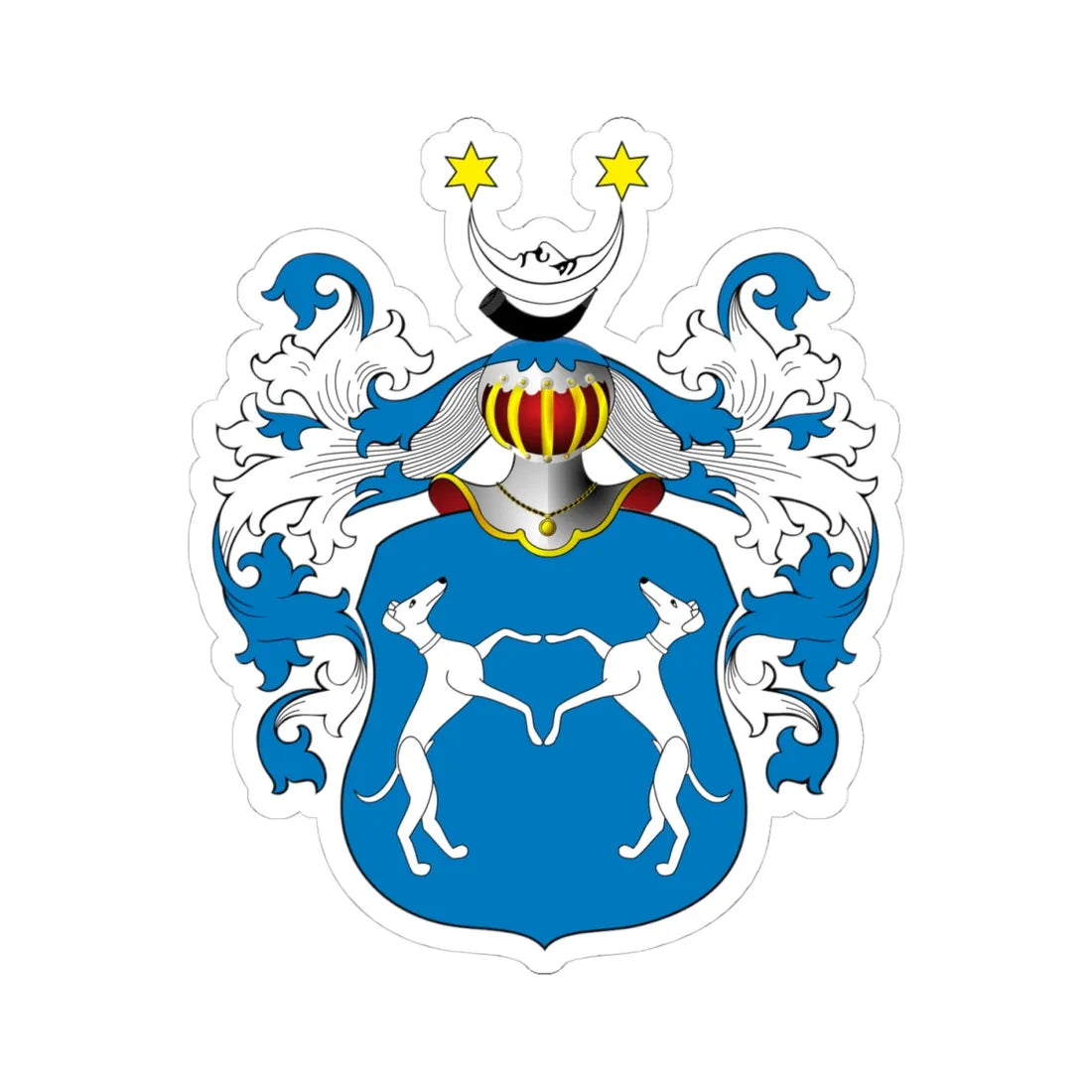 POL COA Borski II a (Poland) (Coat of Arms) STICKER Vinyl Kiss-Cut Decal 4 Inch White - The Sticker Space