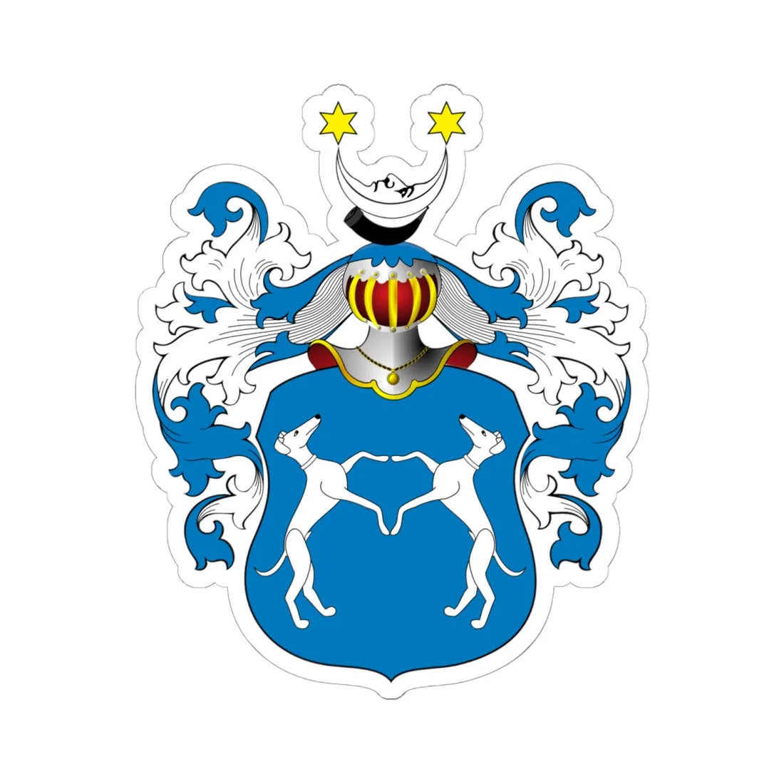 POL COA Borski II a (Poland) (Coat of Arms) STICKER Vinyl Kiss-Cut Decal 6 Inch White - The Sticker Space