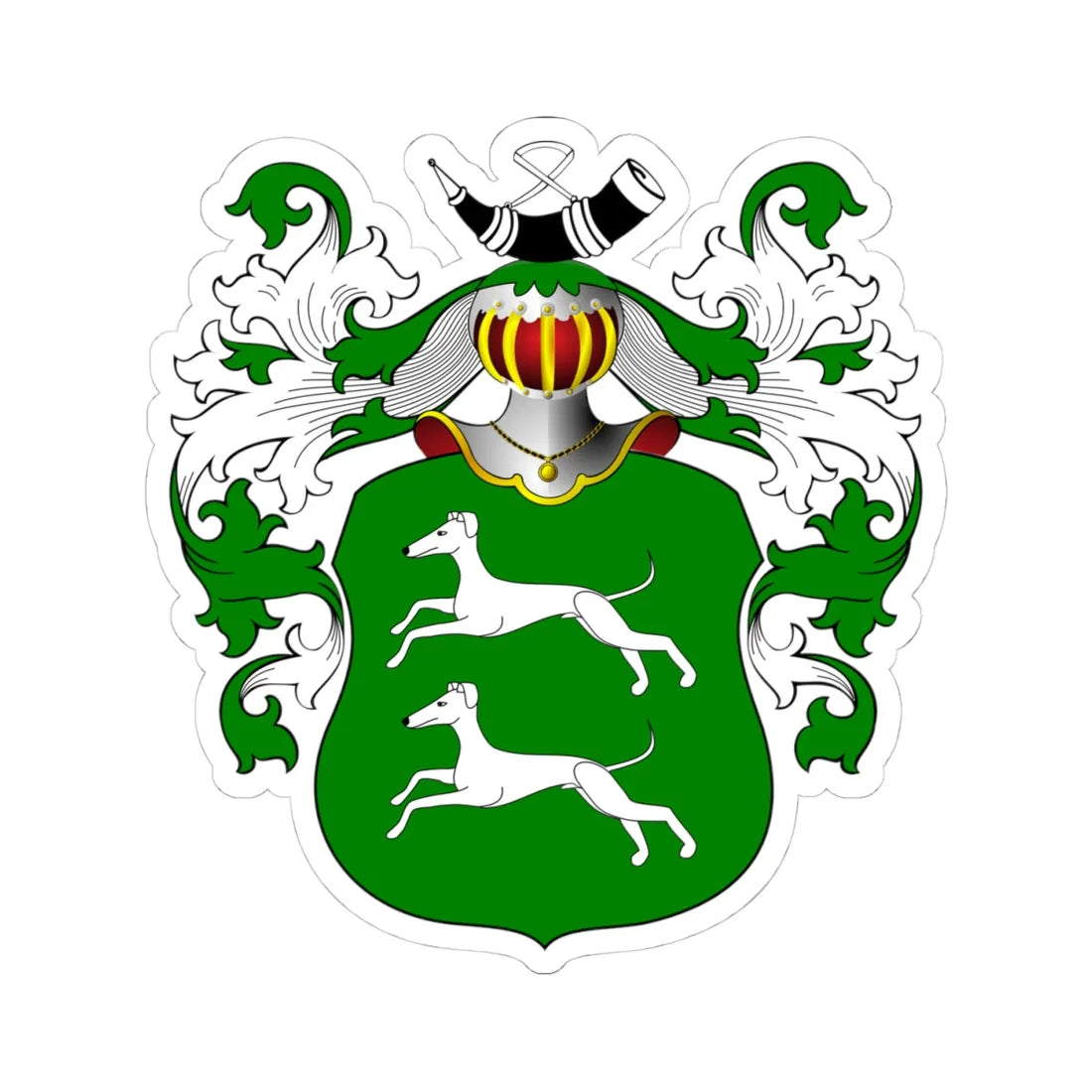 POL COA Borski II (Poland) (Coat of Arms) STICKER Vinyl Kiss-Cut Decal 4 Inch White - The Sticker Space