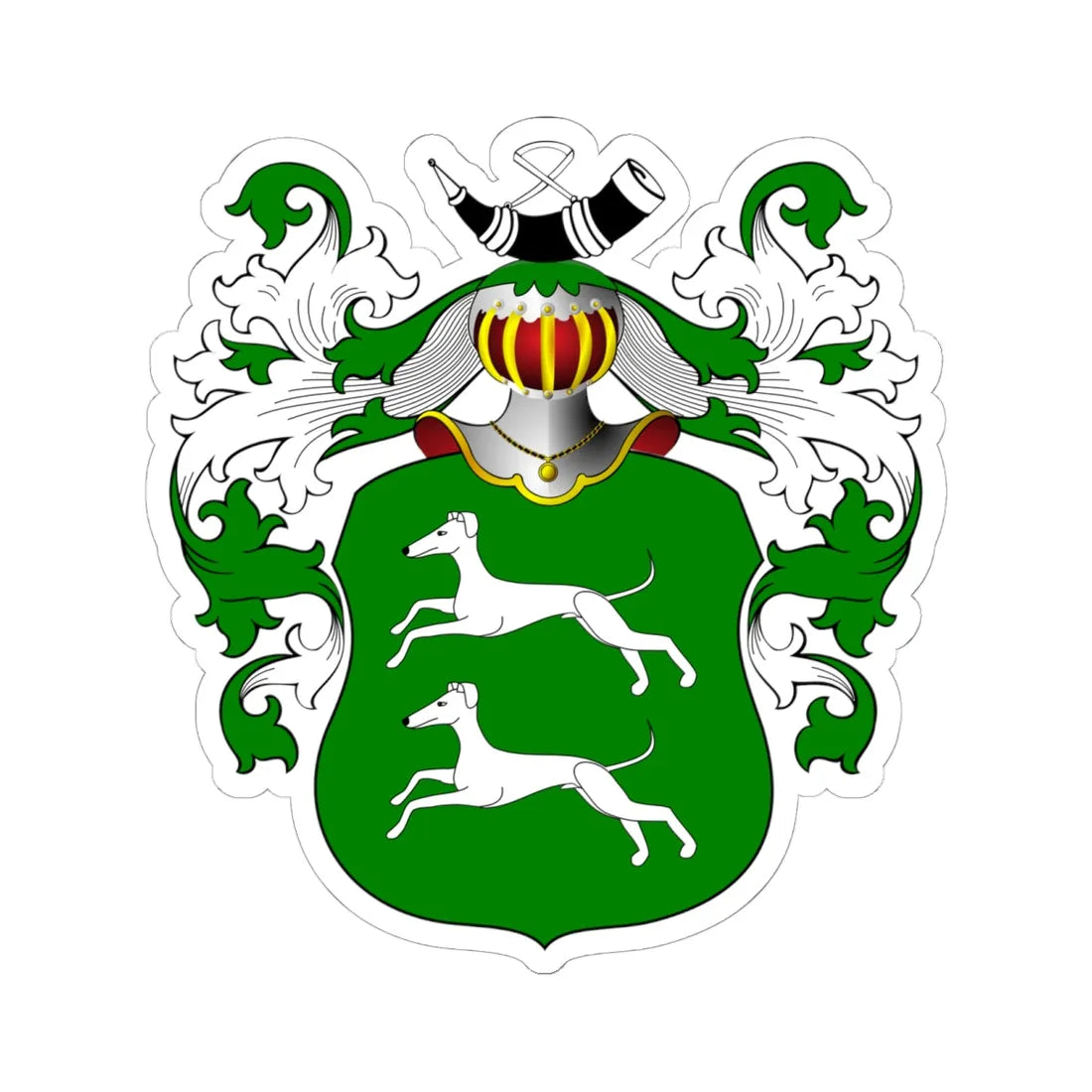 POL COA Borski II (Poland) (Coat of Arms) STICKER Vinyl Kiss-Cut Decal 6 Inch White - The Sticker Space