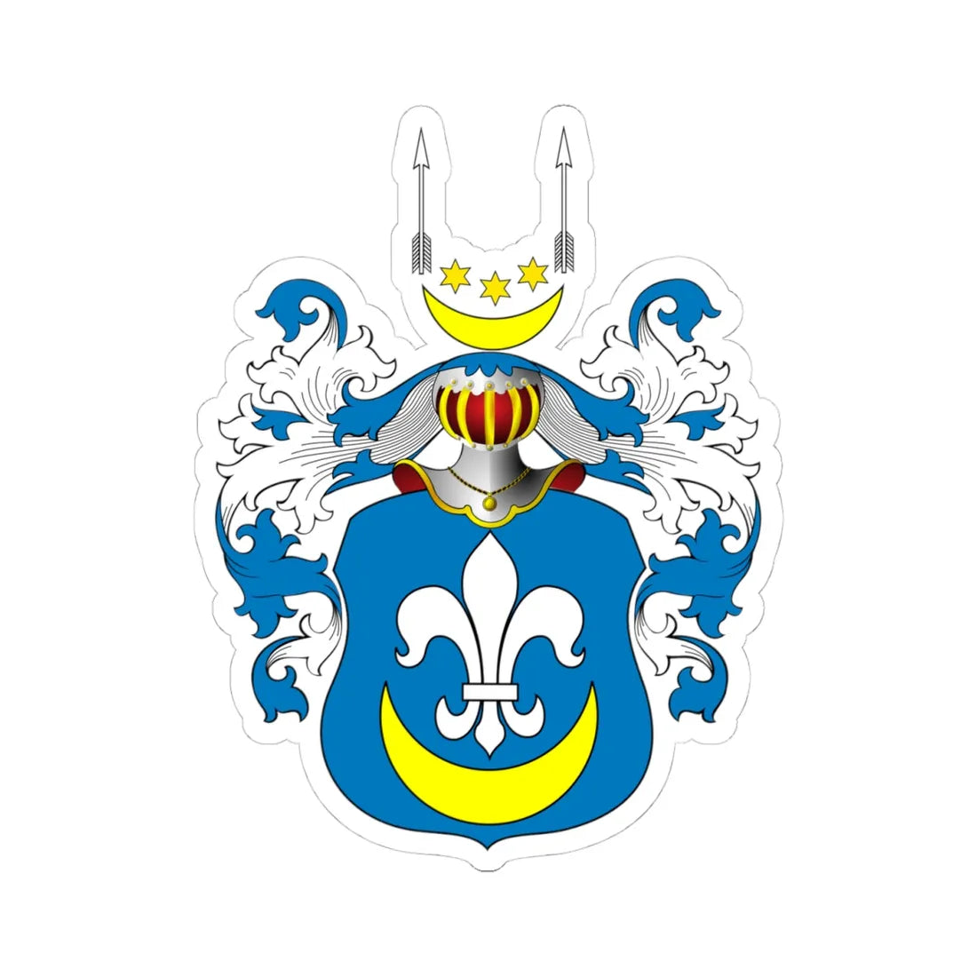 POL COA Borski III a (Poland) (Coat of Arms) STICKER Vinyl Kiss-Cut Decal 4 Inch White - The Sticker Space
