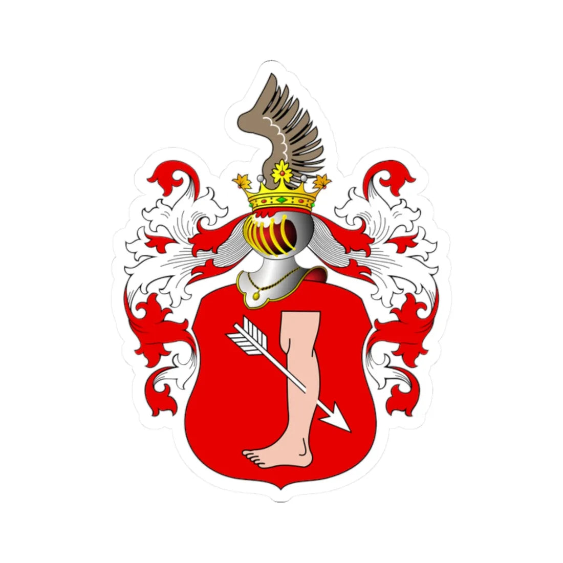 POL COA Borski (Poland) (Coat of Arms) STICKER Vinyl Kiss-Cut Decal 2 Inch White - The Sticker Space