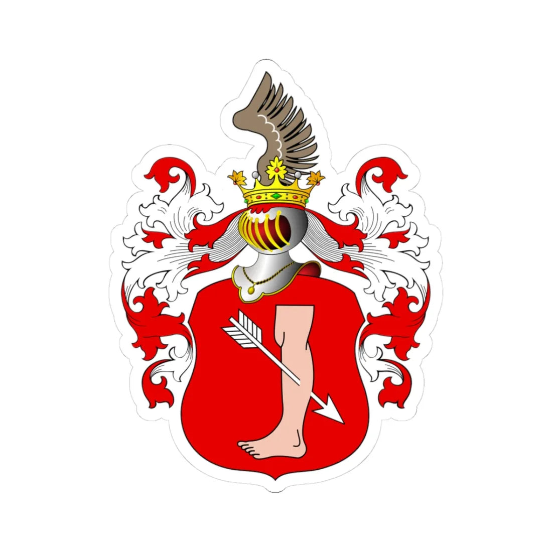 POL COA Borski (Poland) (Coat of Arms) STICKER Vinyl Kiss-Cut Decal 3 Inch White - The Sticker Space