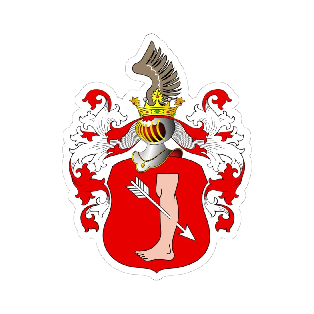 POL COA Borski (Poland) (Coat of Arms) STICKER Vinyl Kiss-Cut Decal 4 Inch White - The Sticker Space