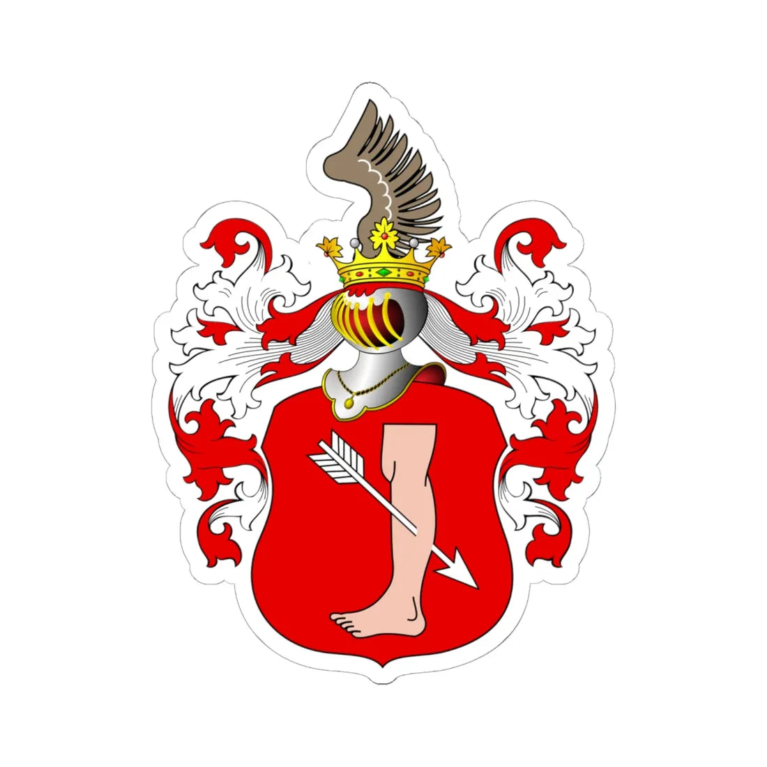 POL COA Borski (Poland) (Coat of Arms) STICKER Vinyl Kiss-Cut Decal 6 Inch White - The Sticker Space