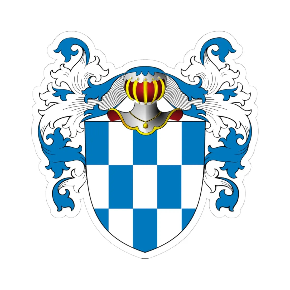 POL COA Borsnicz (Poland) (Coat of Arms) STICKER Vinyl Kiss-Cut Decal 4 Inch White - The Sticker Space