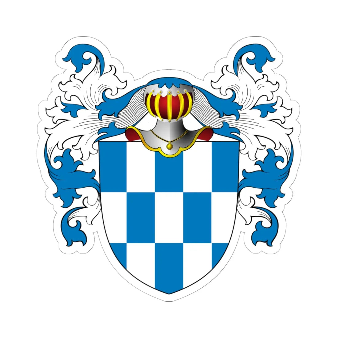 POL COA Borsnicz (Poland) (Coat of Arms) STICKER Vinyl Kiss-Cut Decal 6 Inch White - The Sticker Space