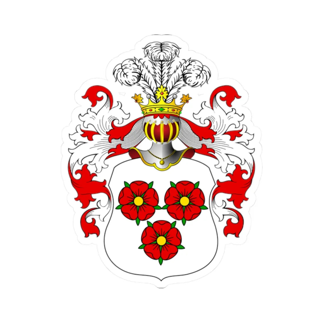 POL COA Borstel (Poland) (Coat of Arms) STICKER Vinyl Kiss-Cut Decal 2 Inch White - The Sticker Space