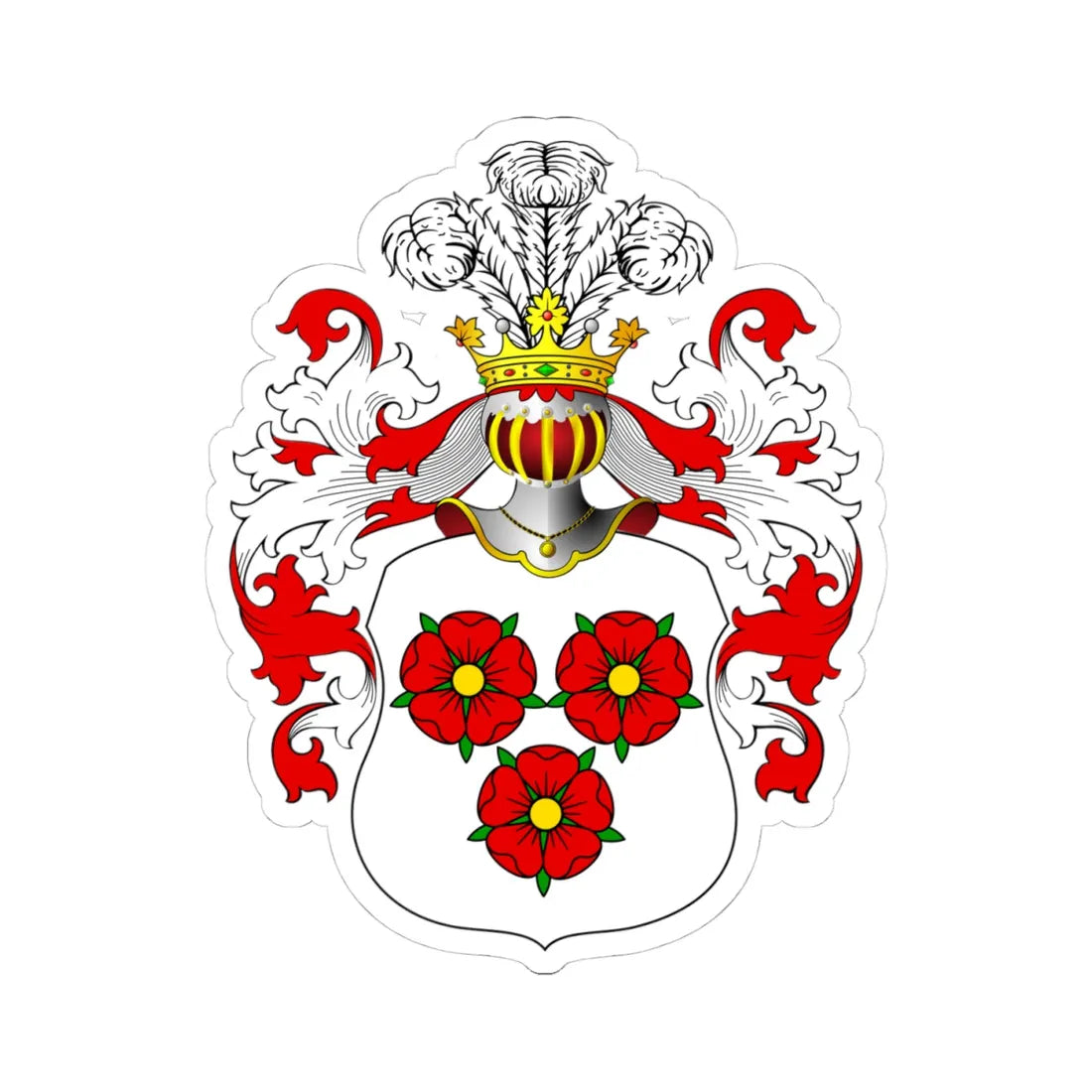 POL COA Borstel (Poland) (Coat of Arms) STICKER Vinyl Kiss-Cut Decal 4 Inch White - The Sticker Space