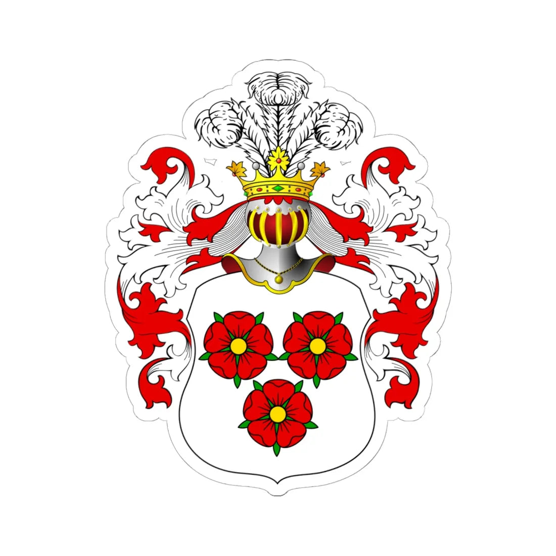 POL COA Borstel (Poland) (Coat of Arms) STICKER Vinyl Kiss-Cut Decal 6 Inch White - The Sticker Space