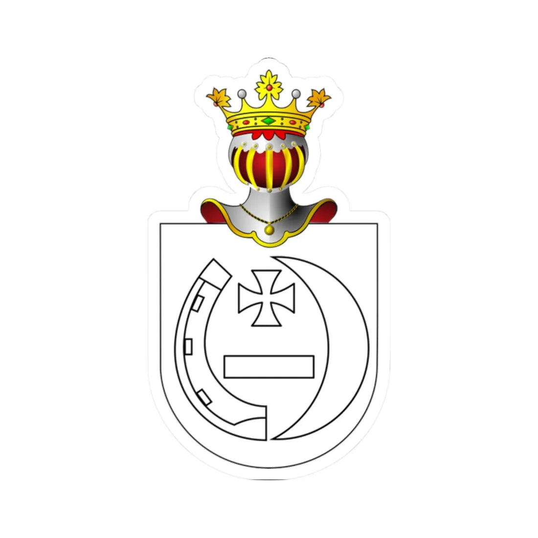 POL COA Bortkowicz (Poland) (Coat of Arms) STICKER Vinyl Kiss-Cut Decal 2 Inch White - The Sticker Space