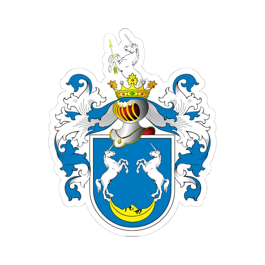 POL COA Borzestowski a (Poland) (Coat of Arms) STICKER Vinyl Kiss-Cut Decal 4 Inch White - The Sticker Space