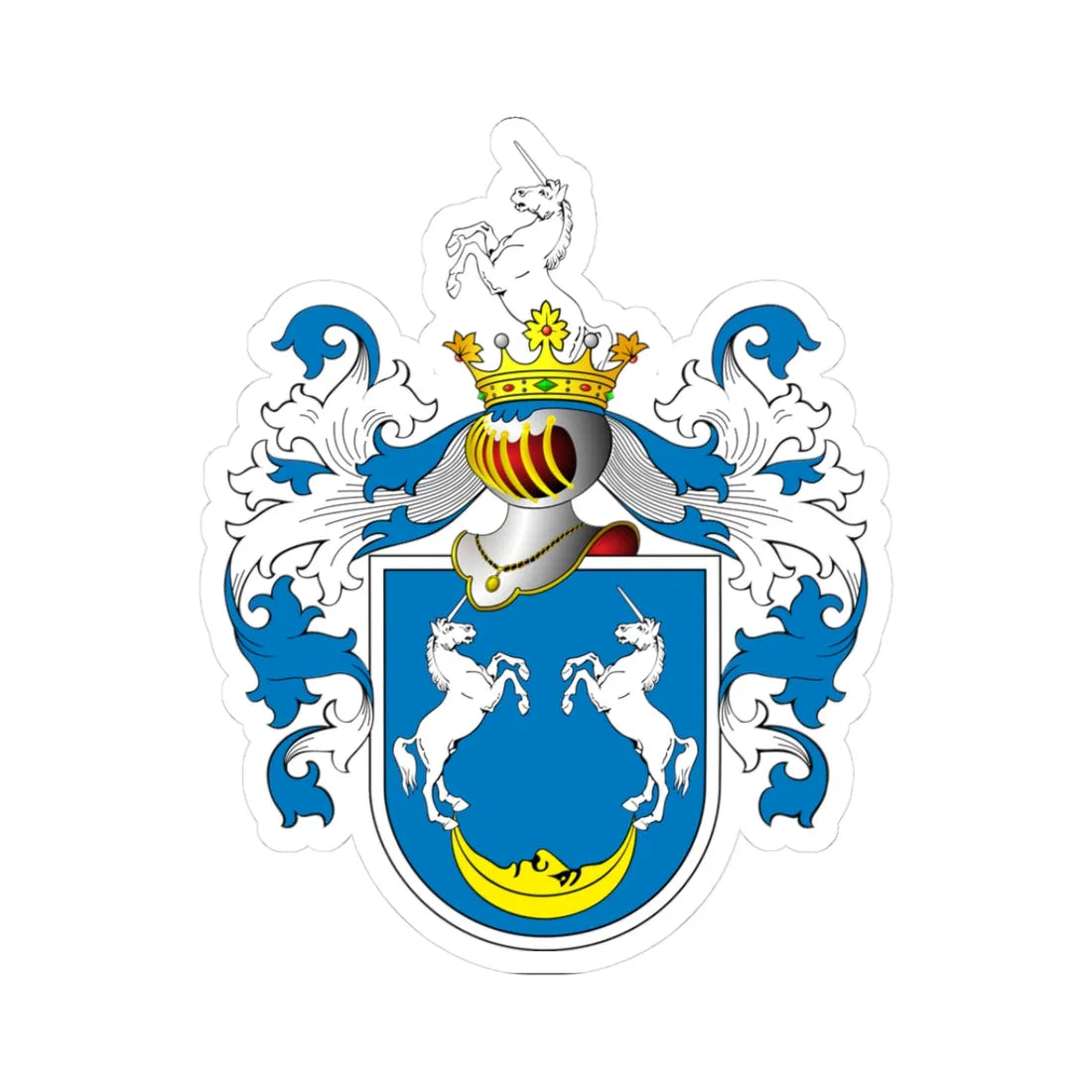 POL COA Borzestowski (Poland) (Coat of Arms) STICKER Vinyl Kiss-Cut Decal 3 Inch White - The Sticker Space