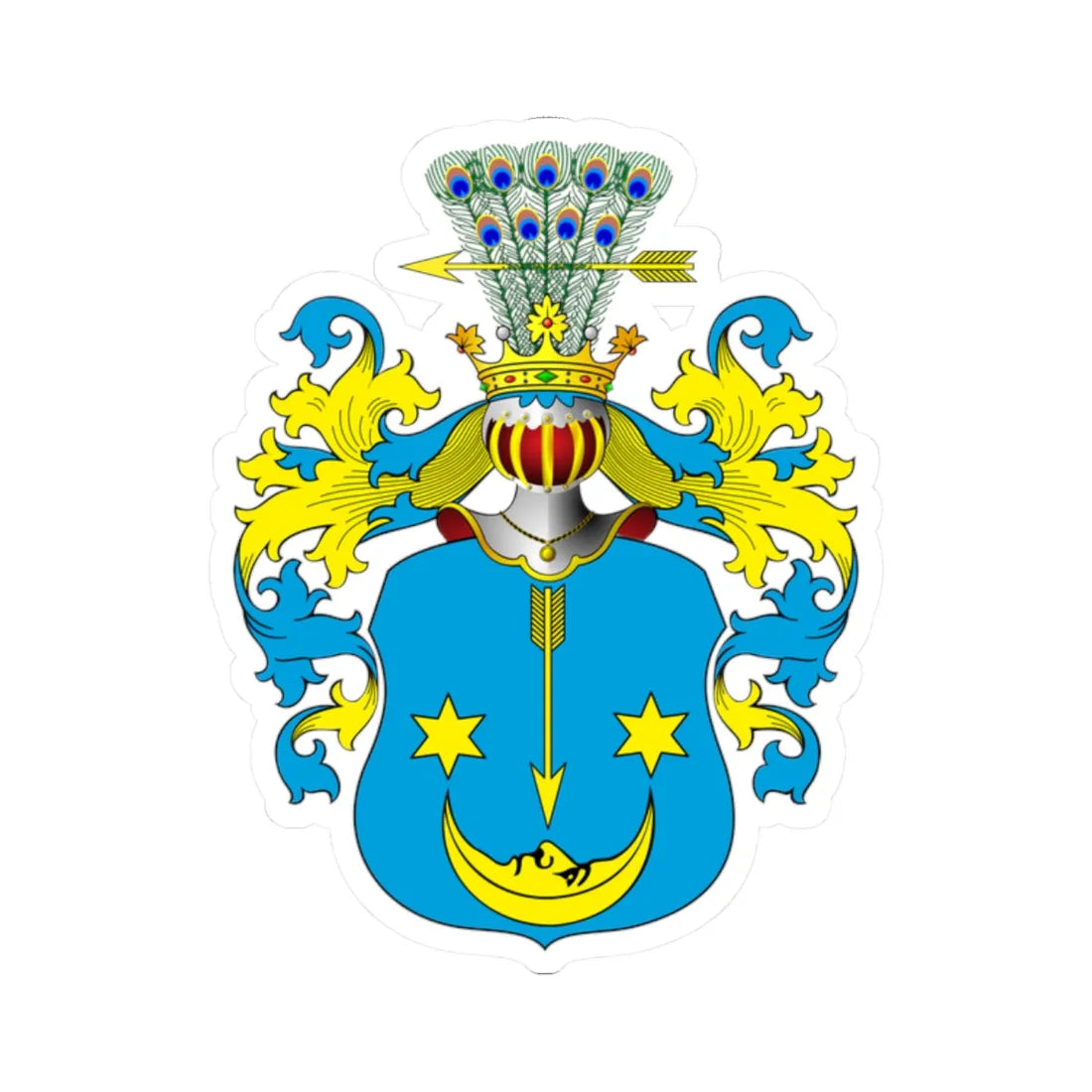 POL COA Borzyszkowski I b (Poland) (Coat of Arms) STICKER Vinyl Kiss-Cut Decal 2 Inch White - The Sticker Space