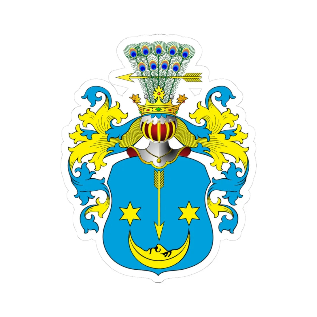 POL COA Borzyszkowski I b (Poland) (Coat of Arms) STICKER Vinyl Kiss-Cut Decal 3 Inch White - The Sticker Space