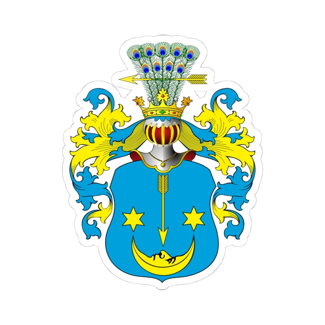 POL COA Borzyszkowski I b (Poland) (Coat of Arms) STICKER Vinyl Kiss-Cut Decal 4 Inch White - The Sticker Space