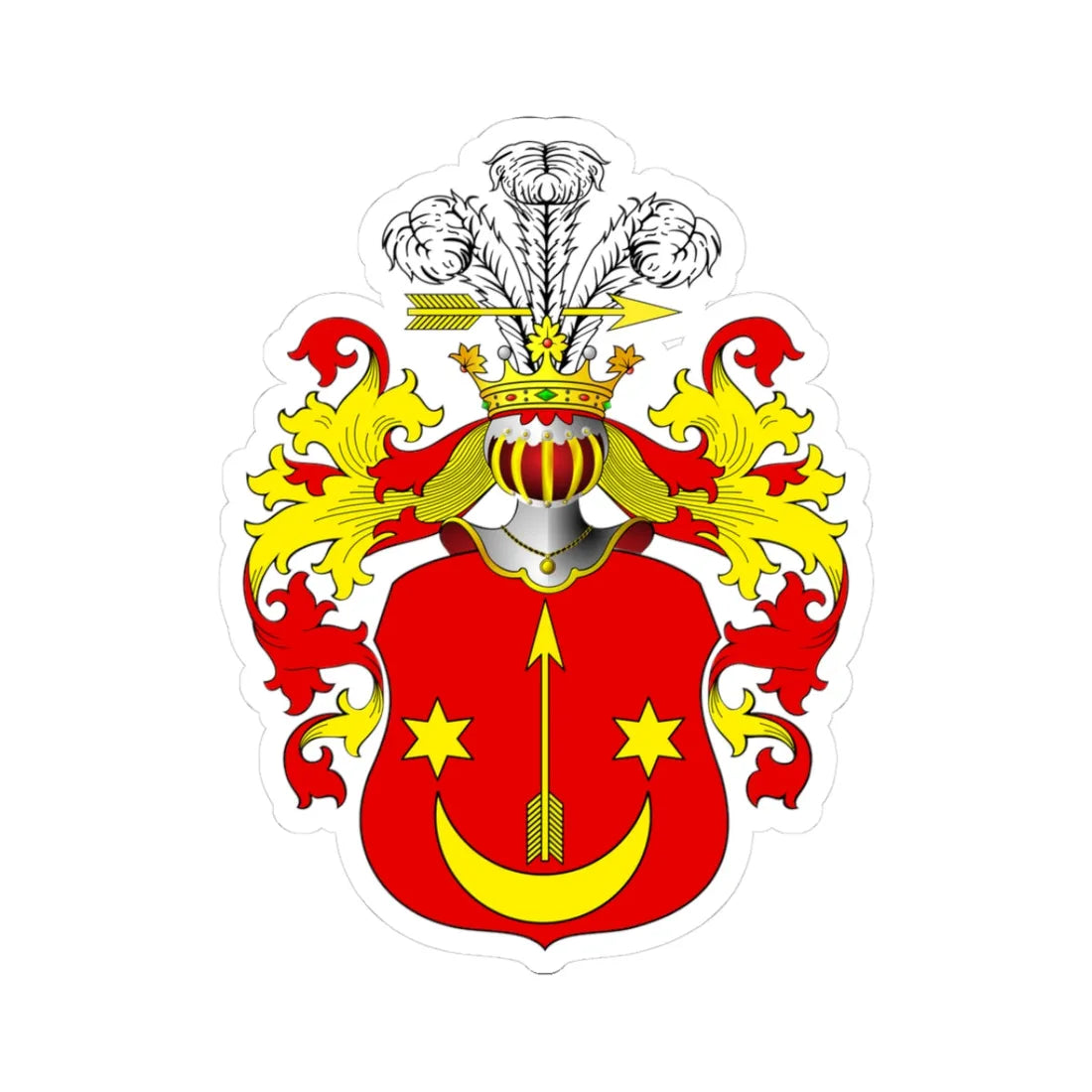 POL COA Borzyszkowski (Poland) (Coat of Arms) STICKER Vinyl Kiss-Cut Decal 3 Inch White - The Sticker Space