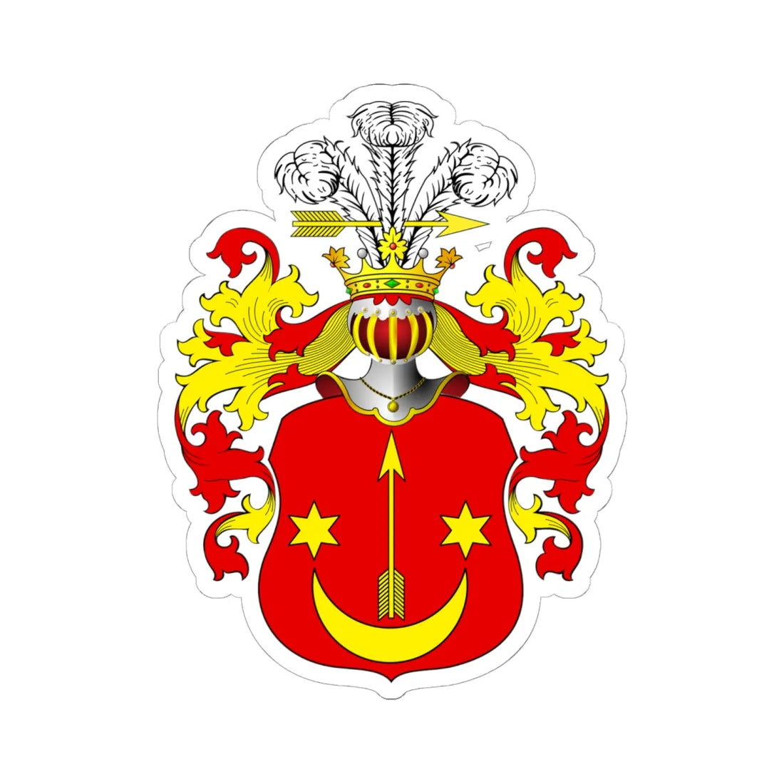 POL COA Borzyszkowski (Poland) (Coat of Arms) STICKER Vinyl Kiss-Cut Decal 6 Inch White - The Sticker Space