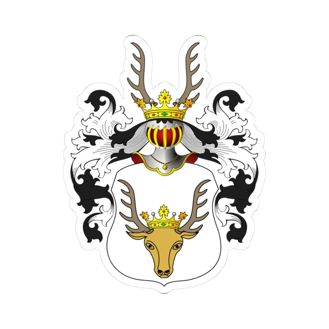 POL COA Brackel (Poland) (Coat of Arms) STICKER Vinyl Kiss-Cut Decal 3 Inch White - The Sticker Space