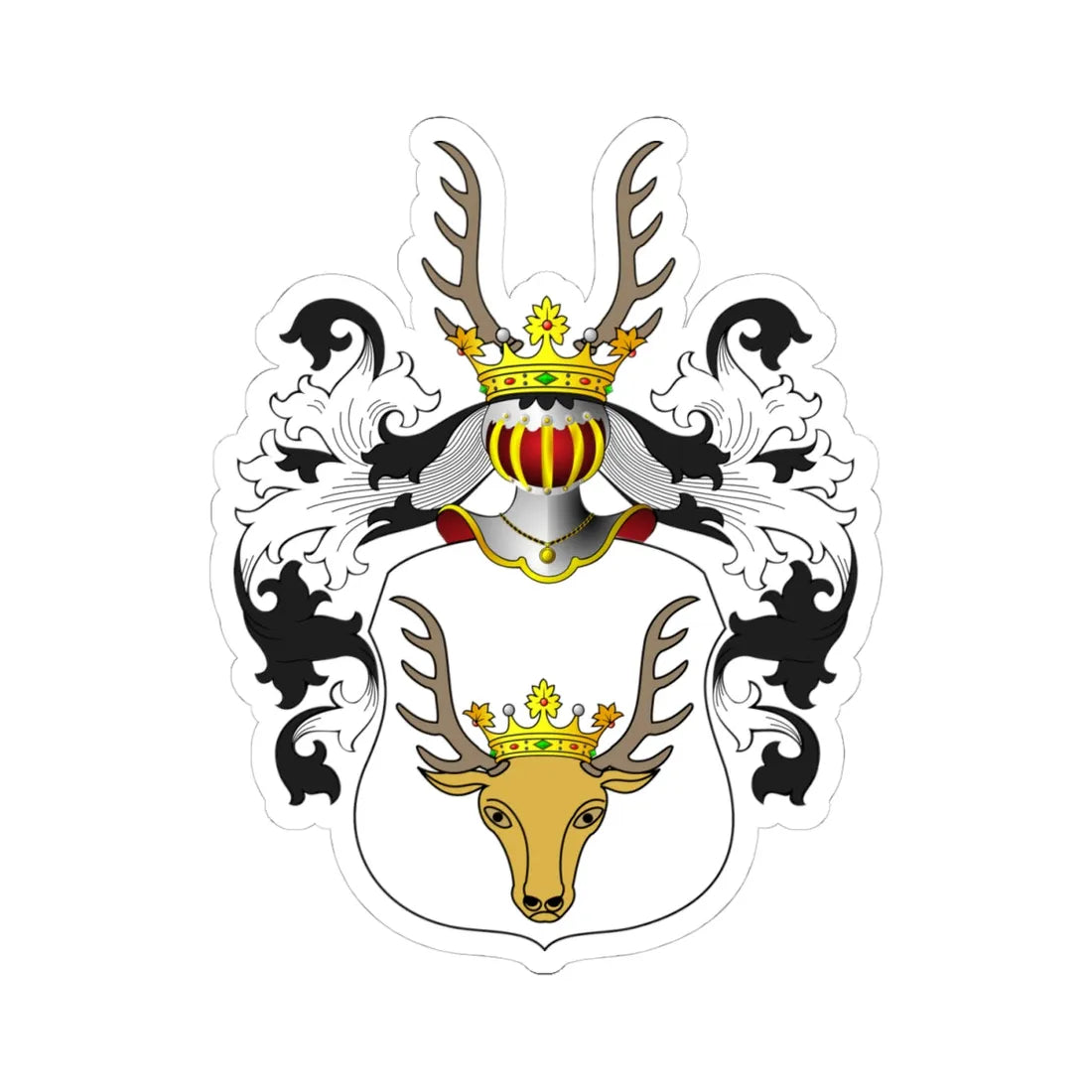 POL COA Brackel (Poland) (Coat of Arms) STICKER Vinyl Kiss-Cut Decal 4 Inch White - The Sticker Space