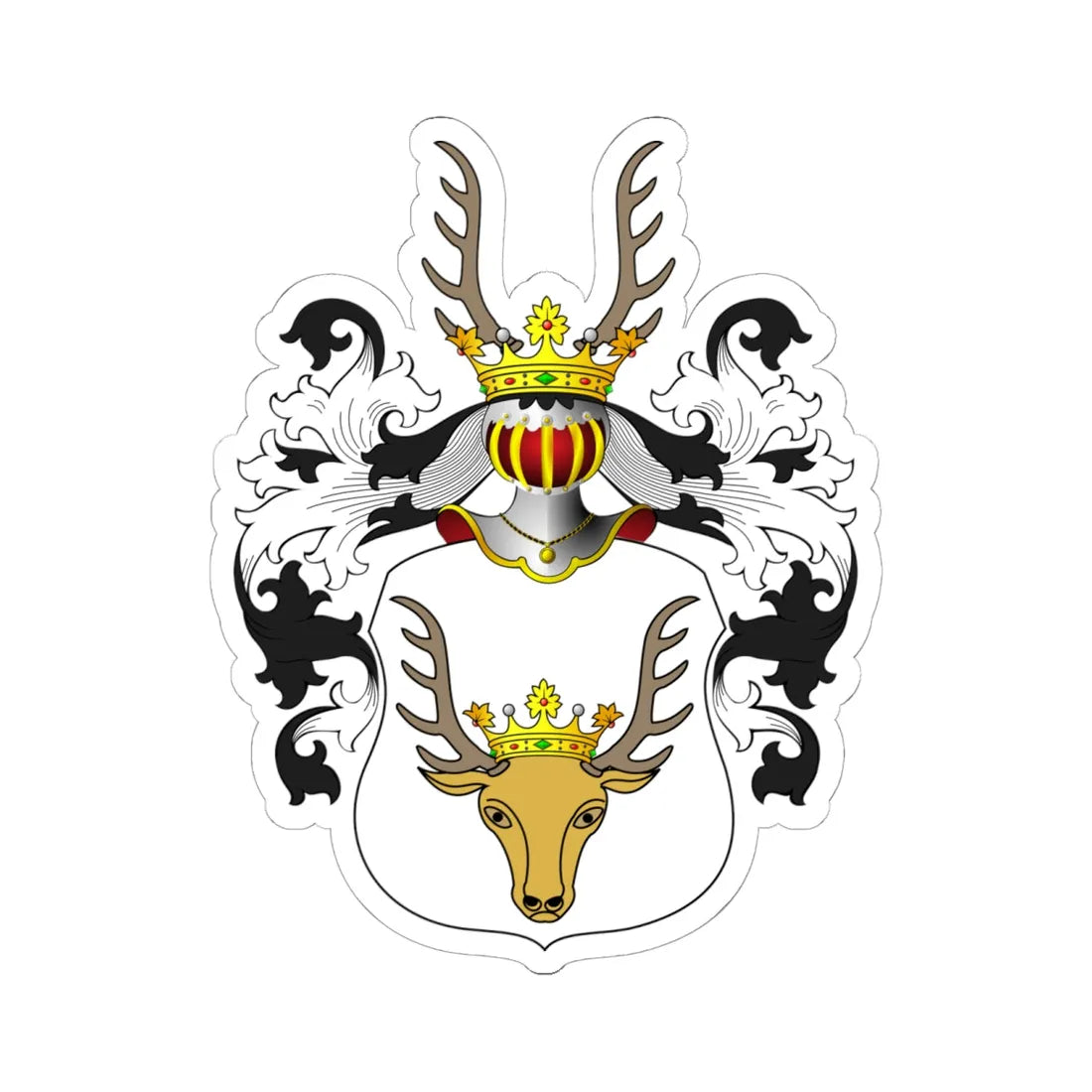 POL COA Brackel (Poland) (Coat of Arms) STICKER Vinyl Kiss-Cut Decal 6 Inch White - The Sticker Space