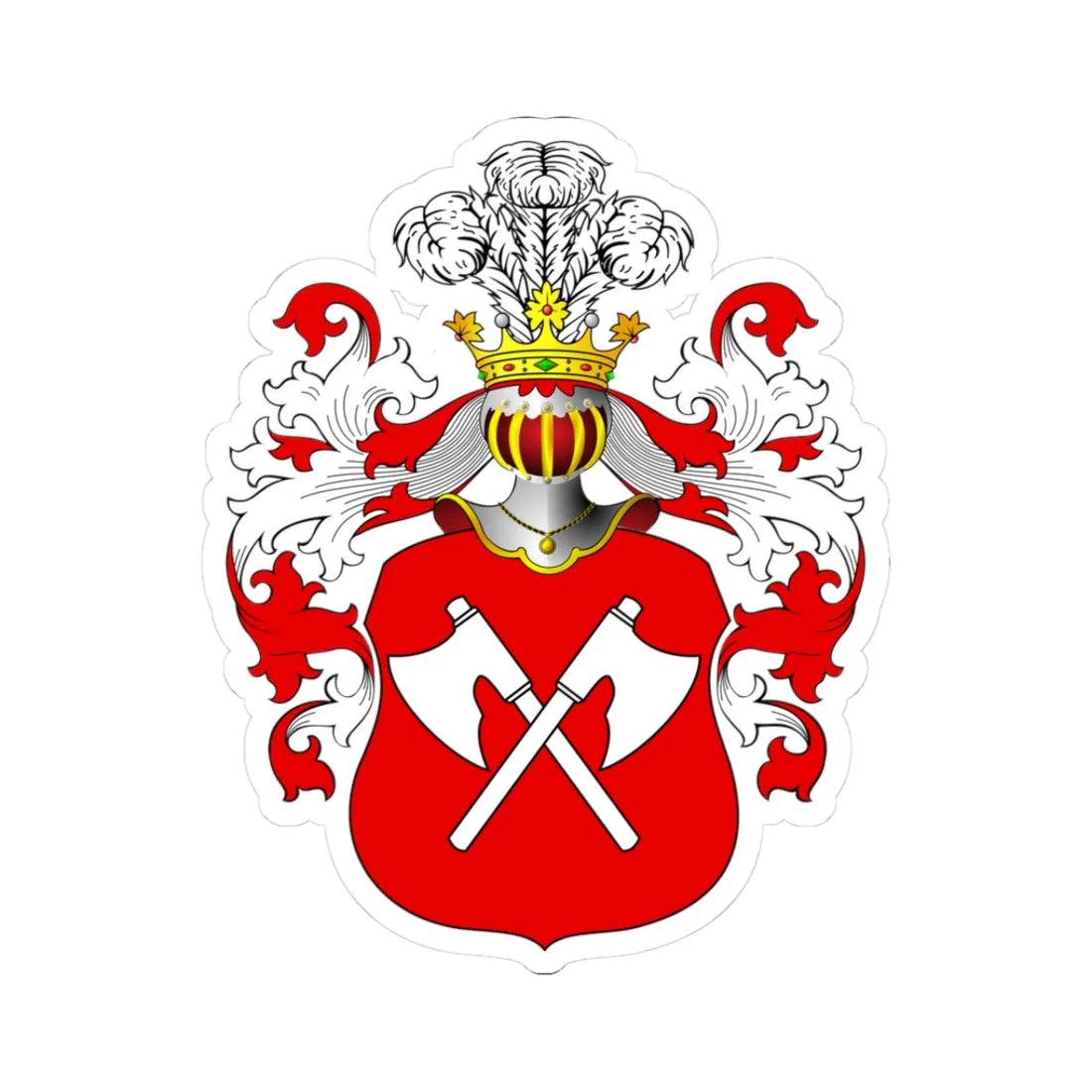 POL COA Bradacice (Poland) (Coat of Arms) STICKER Vinyl Kiss-Cut Decal 3 Inch White - The Sticker Space
