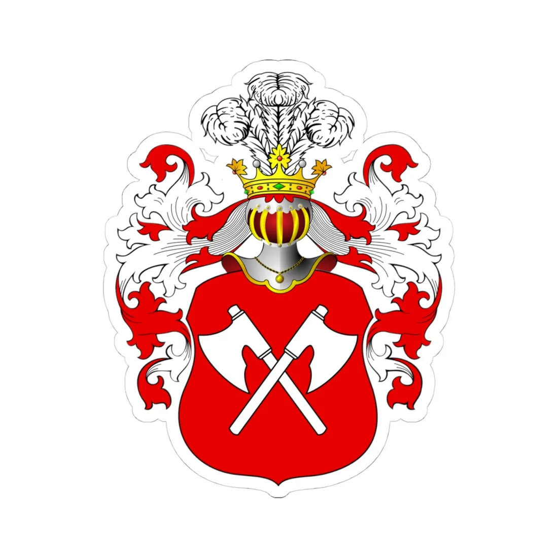 POL COA Bradacice (Poland) (Coat of Arms) STICKER Vinyl Kiss-Cut Decal 4 Inch White - The Sticker Space