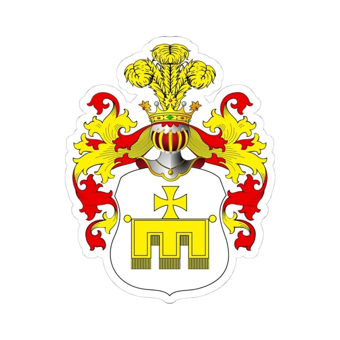 POL COA Brandys II (Poland) (Coat of Arms) STICKER Vinyl Kiss-Cut Decal 4 Inch White - The Sticker Space