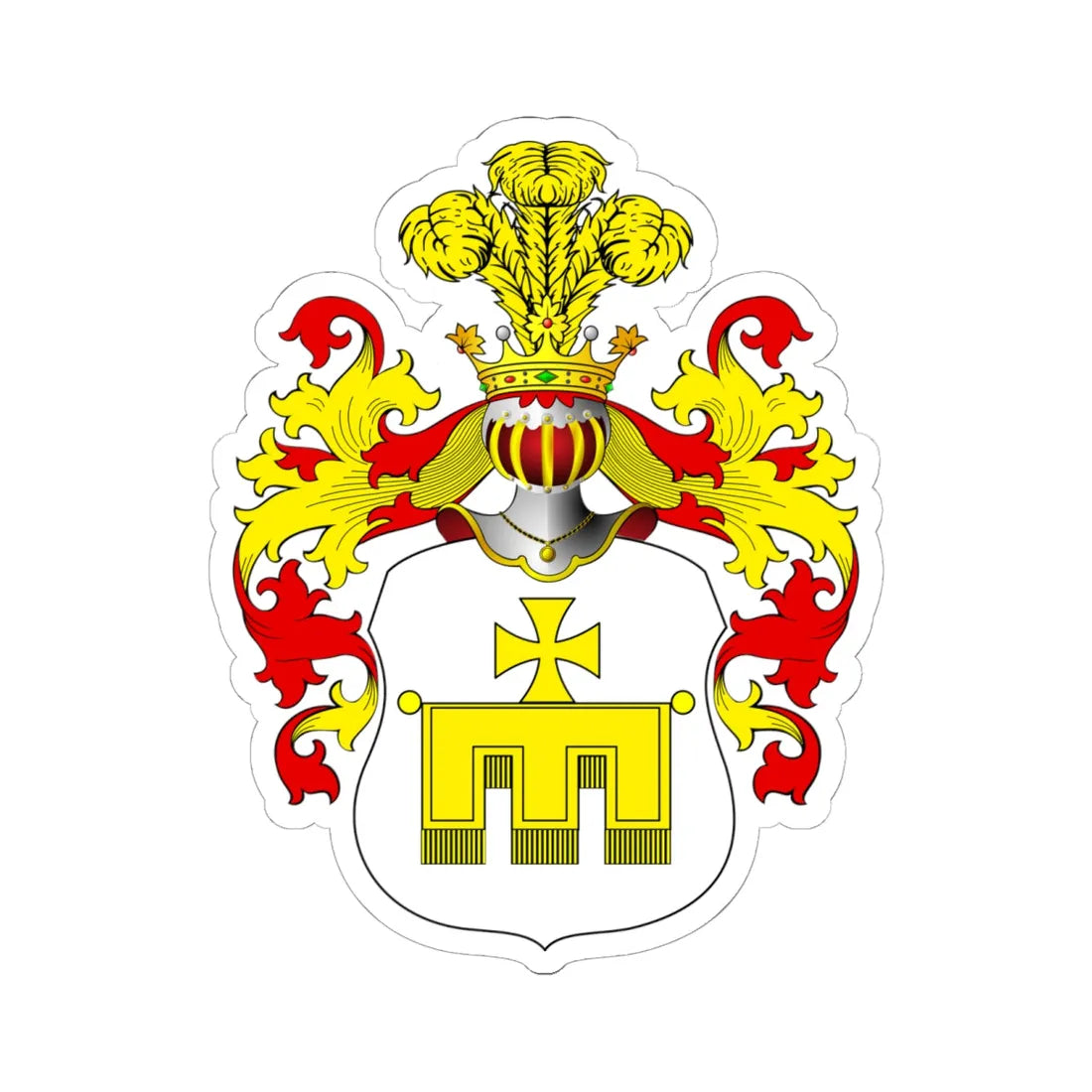 POL COA Brandys II (Poland) (Coat of Arms) STICKER Vinyl Kiss-Cut Decal 6 Inch White - The Sticker Space