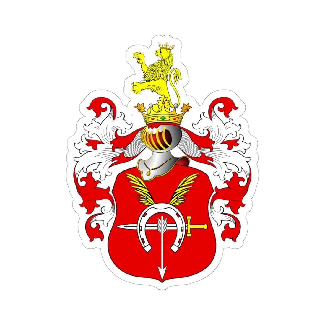 POL COA Bratkowski II (Poland) (Coat of Arms) STICKER Vinyl Kiss-Cut Decal 6 Inch White - The Sticker Space